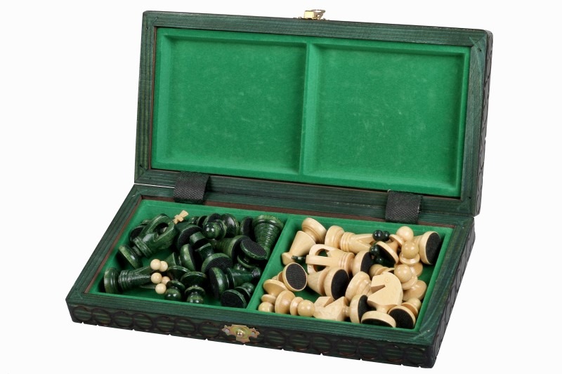 Ensemble d’Echecs en Bois Pliable – Petit Format 28,5 cm avec Pièces en Bois d'Erable et Sycomore