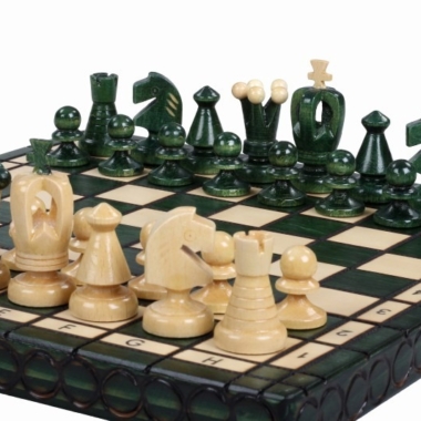 Ensemble d’Echecs en Bois Pliable – Petit Format 28,5 cm avec Pièces en Bois d'Erable et Sycomore