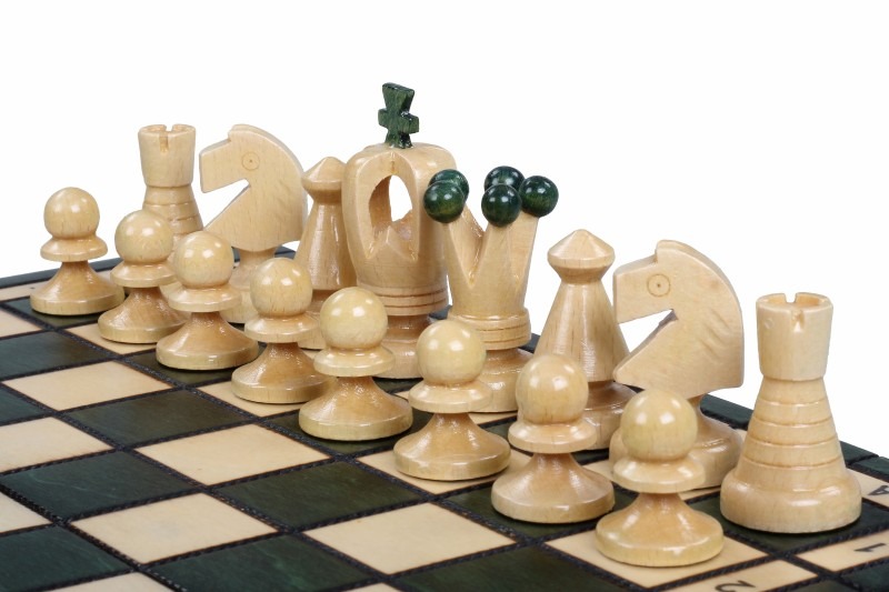 Ensemble d’Echecs en Bois Pliable – Petit Format 28,5 cm avec Pièces en Bois d'Erable et Sycomore