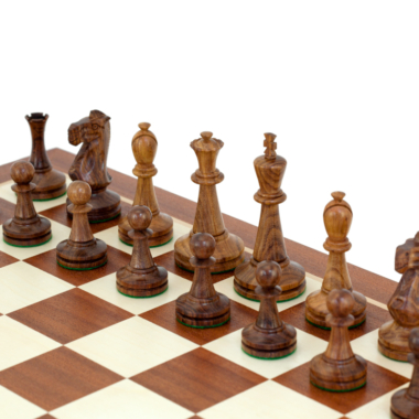 Ensemble de Jeu d'échecs En Bois de Rose et Grand Echiquier en Bois d'Acajou