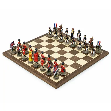 Ensemble d’échecs thématique Bataille de Waterloo – Peint à la main par Italfama