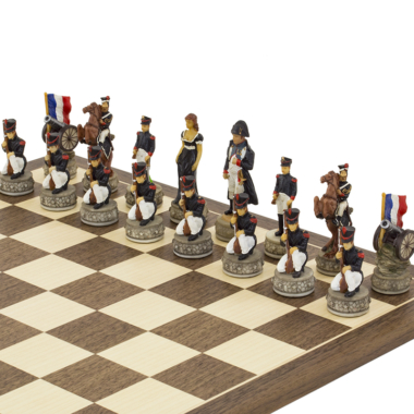 Ensemble d’échecs thématique Bataille de Waterloo – Peint à la main par Italfama