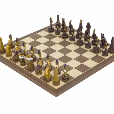Ensemble d’échecs Égypte Ancienne – Peint à la main par Italfama