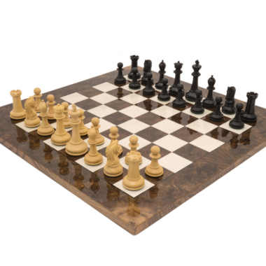 Ensemble d’Échecs de Luxe Grand Monarch en Ébène et Noyer