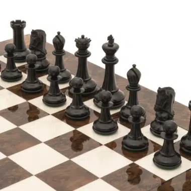 Ensemble d’Échecs de Luxe Grand Monarch en Ébène et Noyer