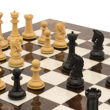 Ensemble d’Échecs de Luxe Grand Monarch en Ébène et Noyer
