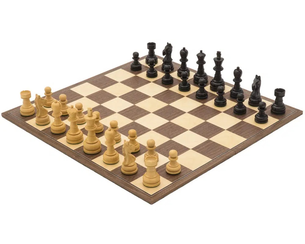 Ensemble d’échecs Emerald avec échiquier pliant