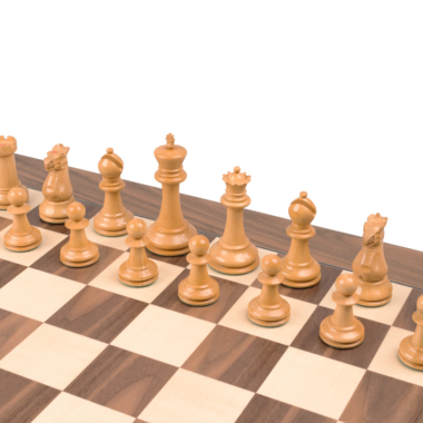 Jeu d’échecs de luxe Staunton 1869 en ébène et noyer – Reproduction artisanale