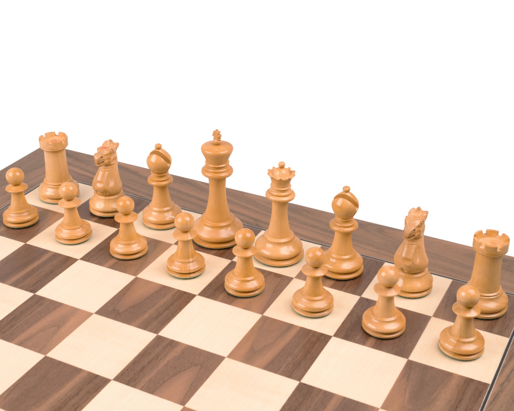 Jeu d’échecs de luxe Staunton 1869 en ébène et noyer – Reproduction artisanale
