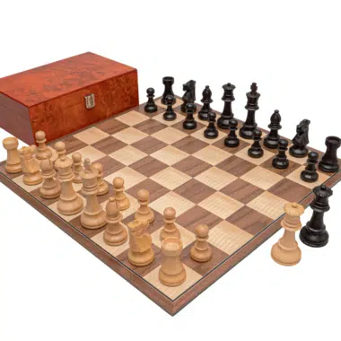 Ensemble d’échecs pliant Conquest en Noyer et Noir