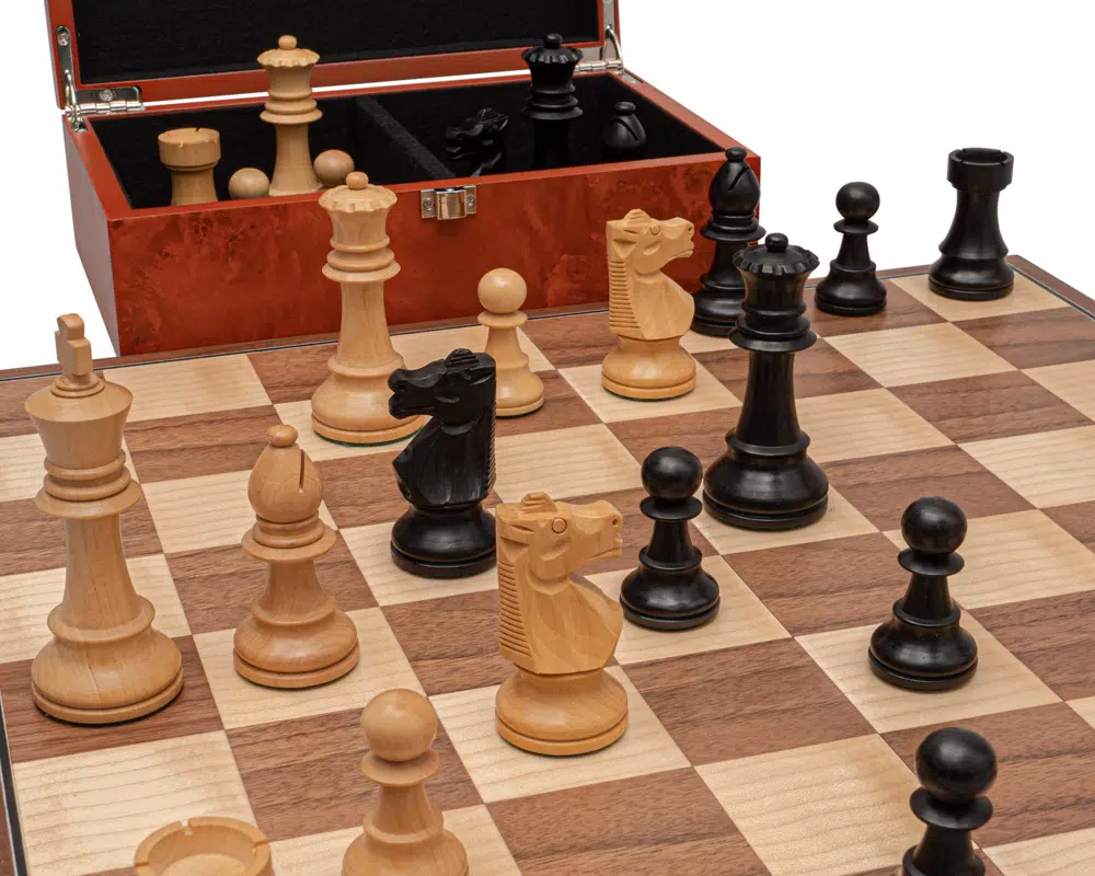 Ensemble d’échecs pliant Conquest en Noyer et Noir