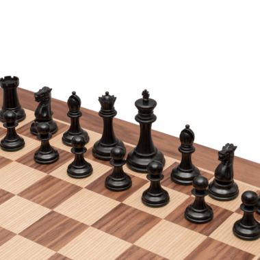 Ensemble d’Échecs Deluxe Old English Elite en Noyer et Noir