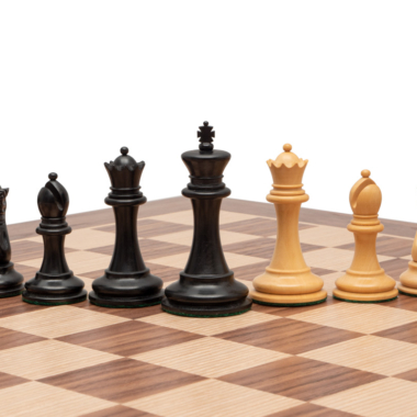 Ensemble d’Échecs Deluxe Old English Elite en Noyer et Noir