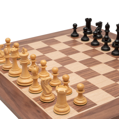 Ensemble d’Échecs Deluxe Old English Elite en Noyer et Noir