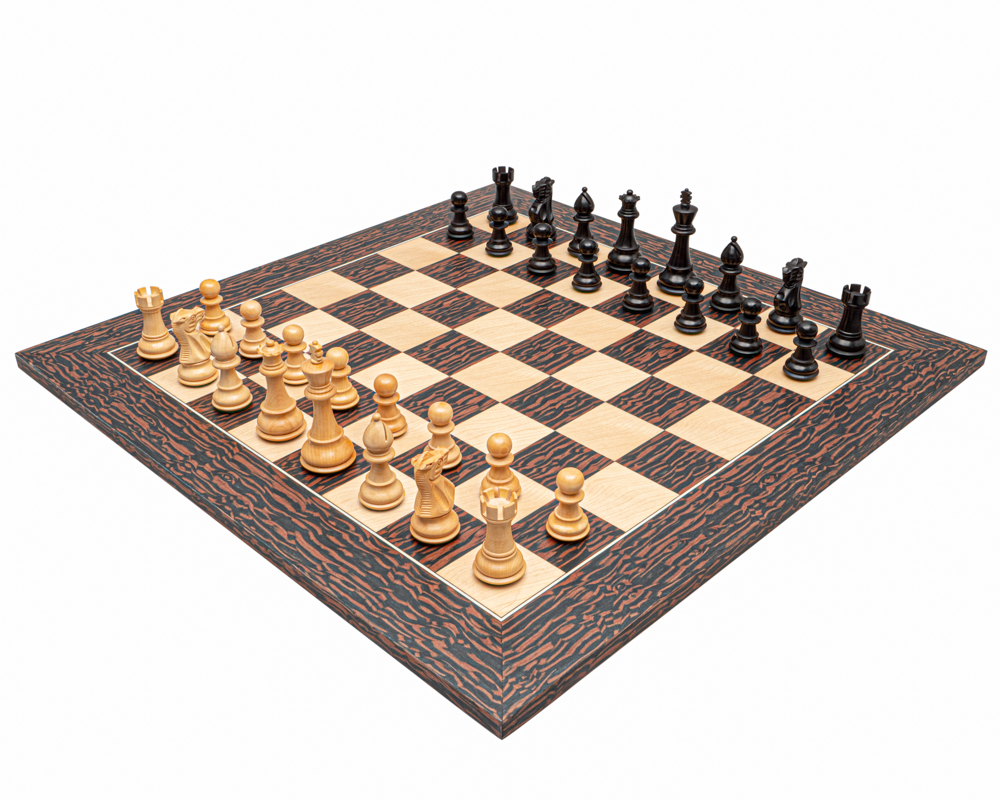 Ensemble d’Échecs Classic Staunton Tiger en Ébène et Noir