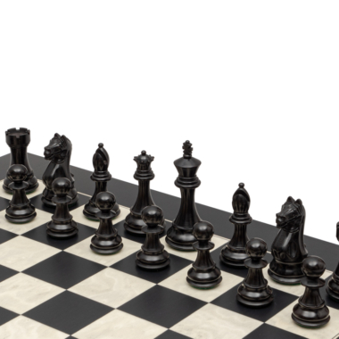 Ensemble de Jeu d Echecs Noir et Blanc : Pieces Echecs en Bois de Buis Ebonise et Echiquier en Bois d'Erable