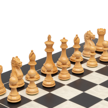 Ensemble d’Échecs Fierce Knight en Noir et Érable