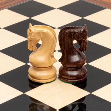 Ensemble d’échecs de luxe Leningrad en bois d’Anjan et Palissandre avec coffret