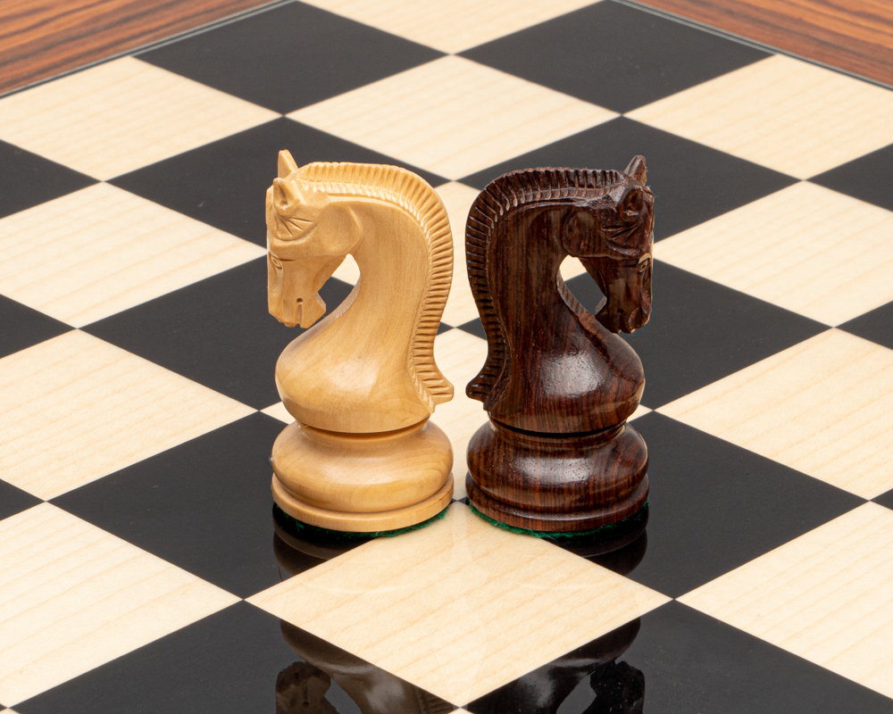 Ensemble d’échecs de luxe Leningrad en bois d’Anjan et Palissandre avec coffret