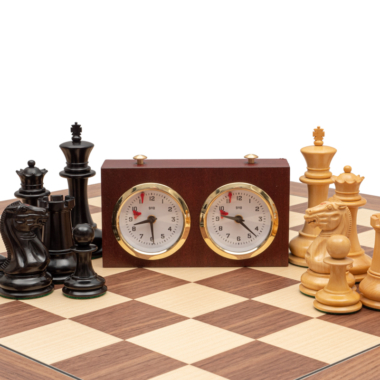 Jeu d’échecs de luxe Staunton 1851 en ébène et noyer – Reproduction