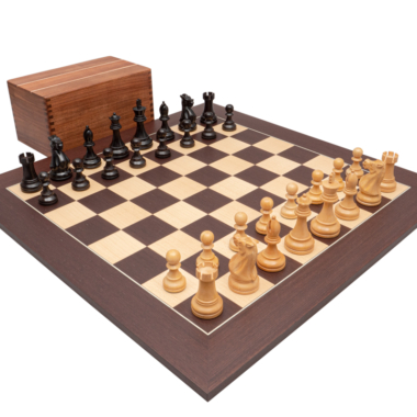 Ensemble d’échecs Staunton Compétition Noir et Wengé avec Coffret