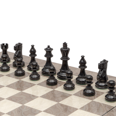 Ensemble d’Échecs Atlantic en Ébène et Frêne Bouleau