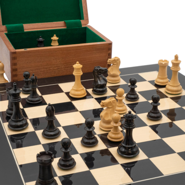 Ensemble d’échecs de compétition Staunton de luxe avec coffret