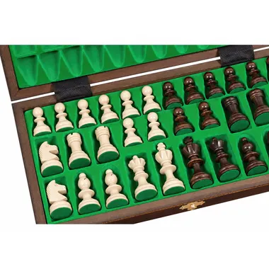 Olympia-Schachspiel aus Holz – Schachbrett 36 × 36 cm mit klassischen Staunton-Figuren