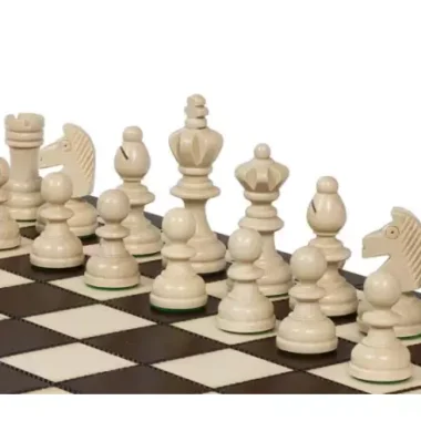 Olympia-Schachspiel aus Holz – Schachbrett 36 × 36 cm mit klassischen Staunton-Figuren