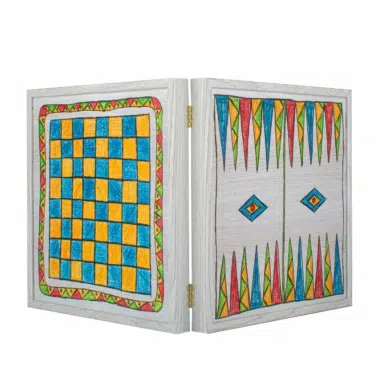 Ensemble Jeux 4 en 1 Rétro : Échecs, Backgammon, Ludo et Serpents