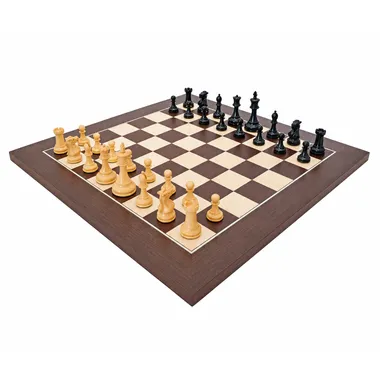 Luxus-Miniaturschachspiel Coronation von oben, Figuren auf dem Schachbrett - Le Palais Des Echecs