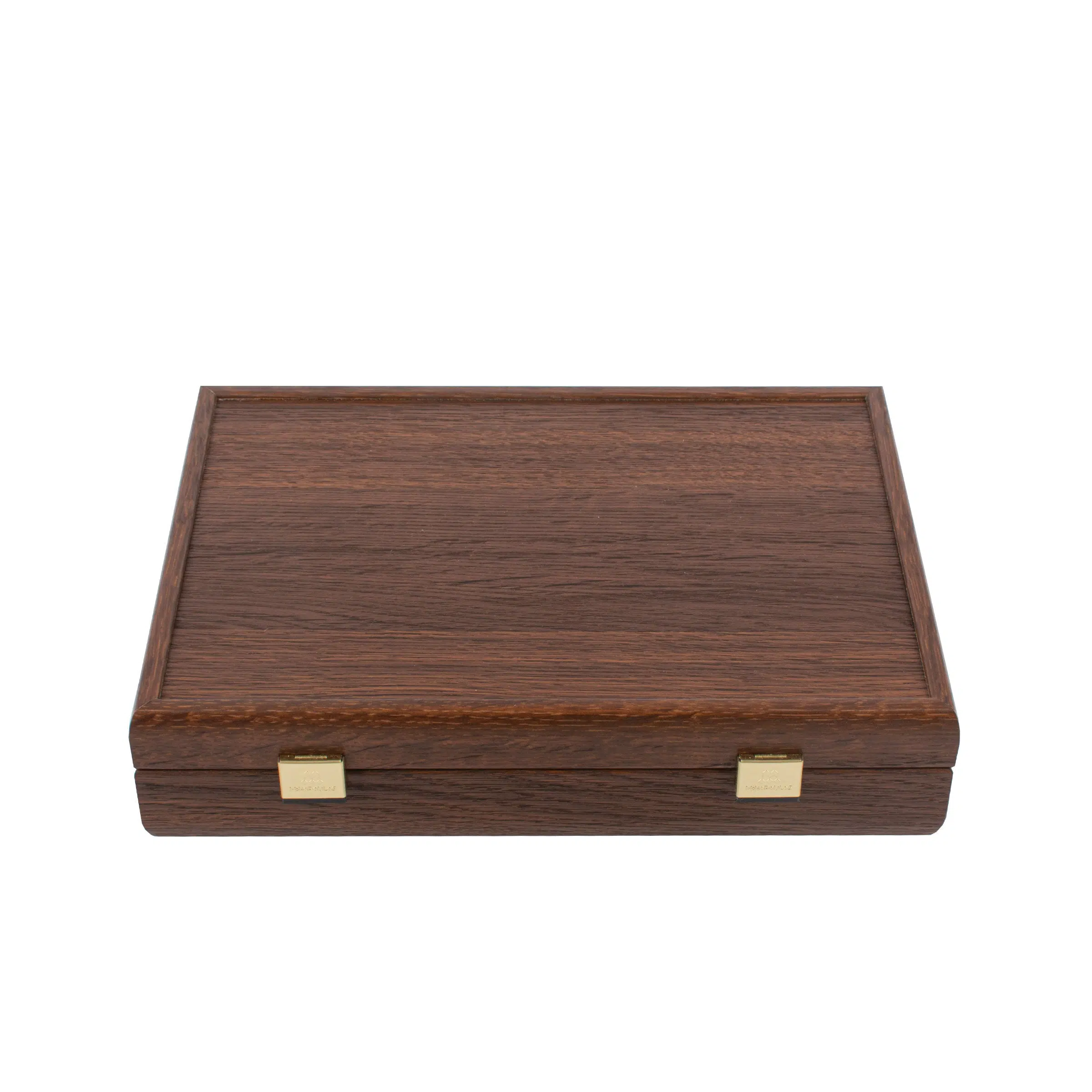 Coffret de poker en bois de noyer fermé, design élégant et luxueux - Le Palais Des Echecs
