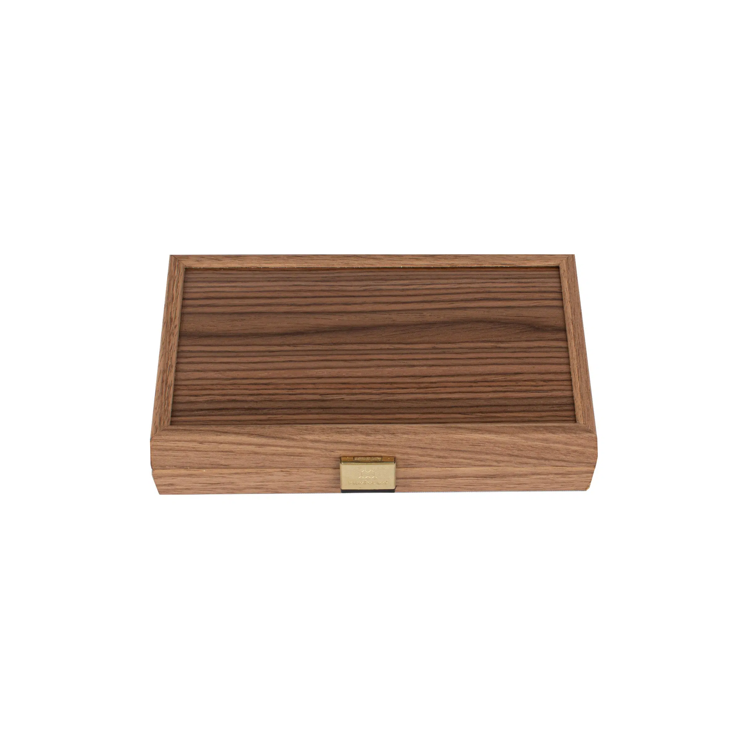 Coffret en bois de noyer élégant pour backgammon, fermé et raffiné - Le Palais Des Echecs