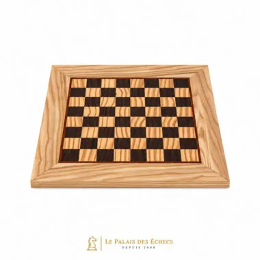 Schachbrett aus Olivenholz und Wengé 33x33cm von oben gesehen - Le Palais Des Echecs