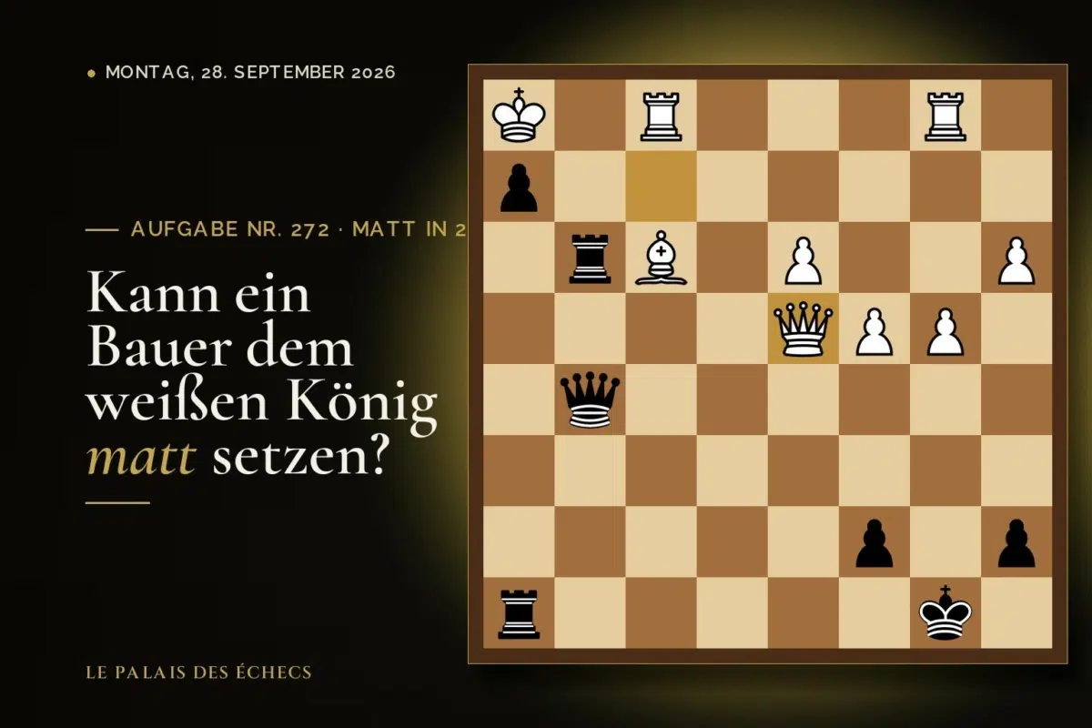 Stellung der Schachaufgabe Nr. 272: Schwarz zieht und setzt in 2 matt