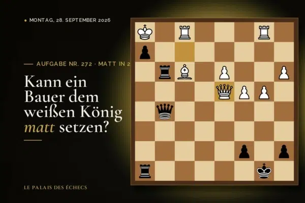 Stellung der Schachaufgabe Nr. 272: Schwarz zieht und setzt in 2 matt