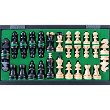 Schachfiguren Pearl Small aus Holz mit Aufbewahrung, Detailansicht - Le Palais Des Echecs