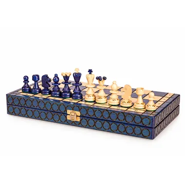 Set Schachfiguren aus massivem Holz blau - Schachspiel Luxe Pearl Insert Blau - Le Palais Des Echecs