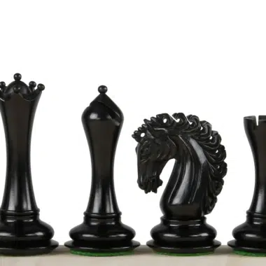 Détails élégants des pièces d'Échecs Empire Ébène 4,25