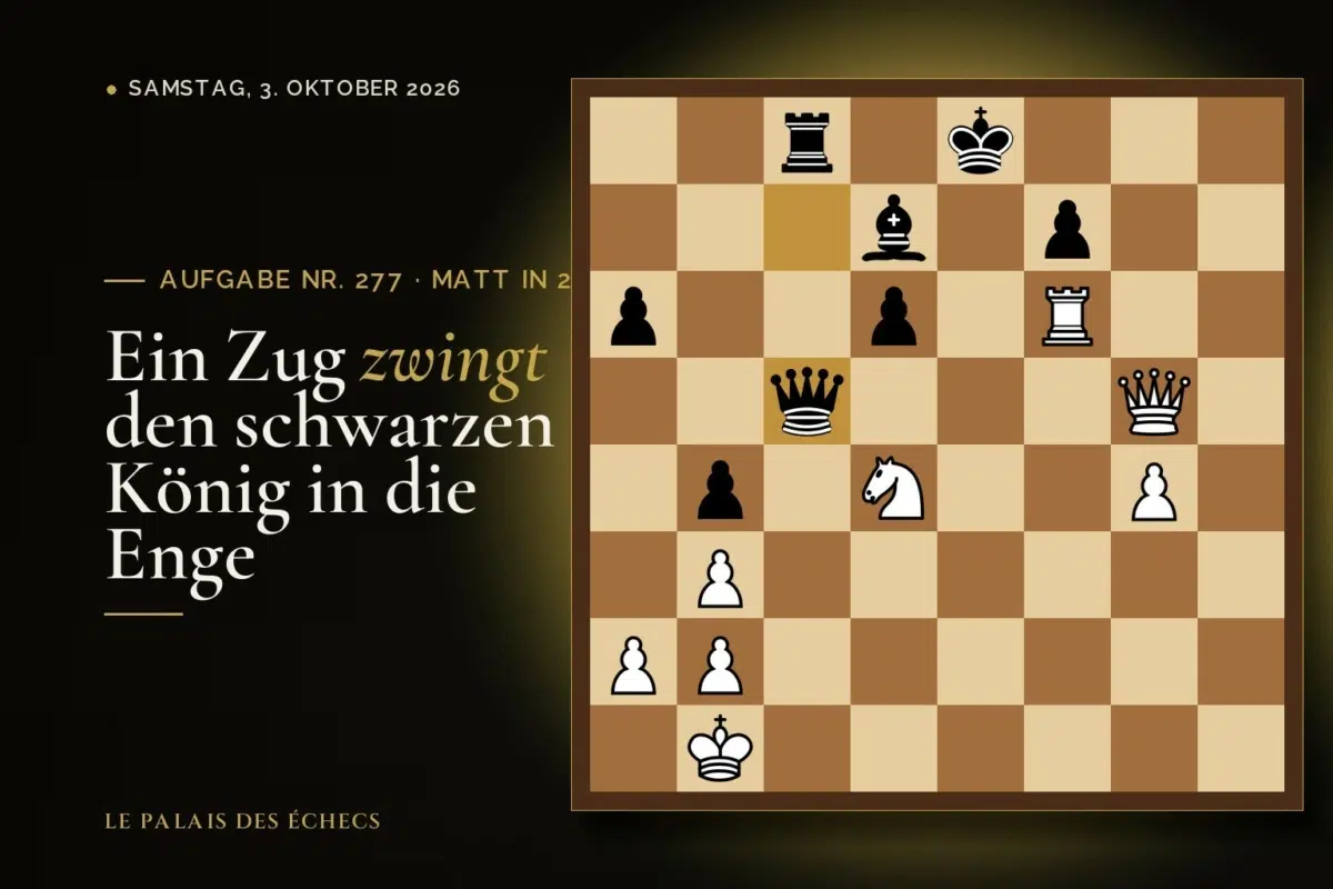 Stellung der Schachaufgabe Nr. 277: Weiß zieht und setzt in 2 matt