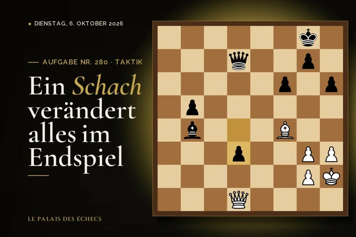 Stellung der Schachaufgabe Nr. 280: Weiß zieht und gewinnt Material