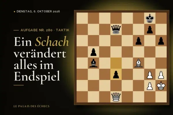 Stellung der Schachaufgabe Nr. 280: Weiß zieht und gewinnt Material