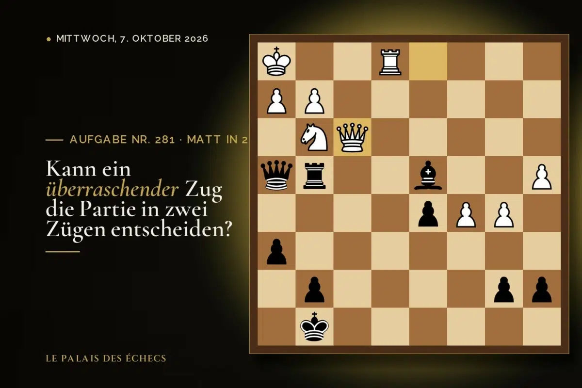 Stellung der Schachaufgabe Nr. 281: Schwarz zieht und setzt in 2 matt