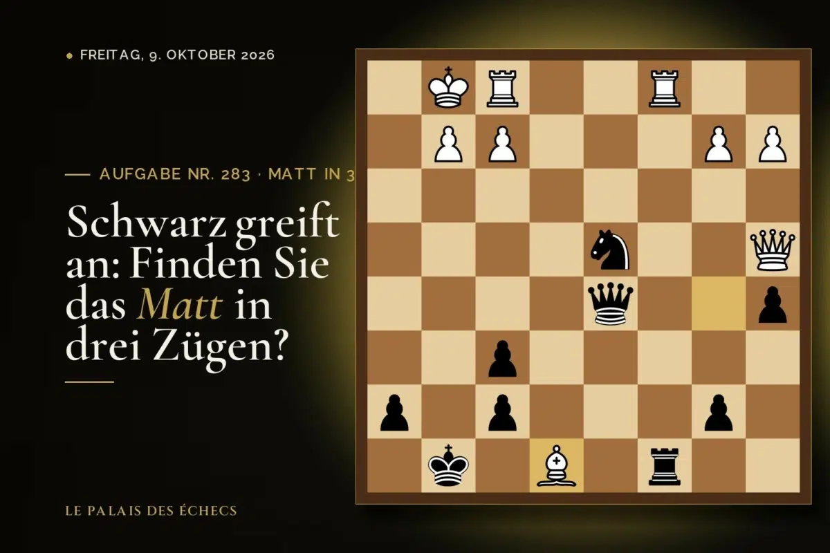 Stellung der Schachaufgabe Nr. 283: Schwarz zieht und setzt in 3 matt