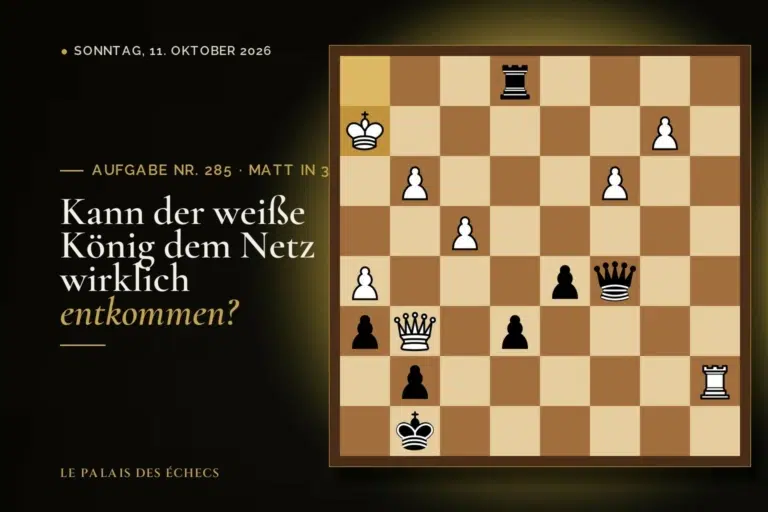 Stellung der Schachaufgabe Nr. 285: Schwarz zieht und setzt in 3 matt