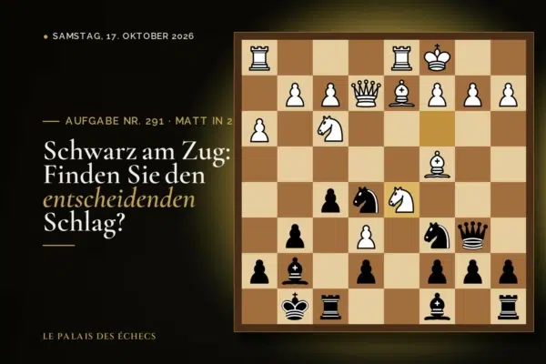Stellung der Schachaufgabe Nr. 291: Schwarz zieht und setzt in 2 matt