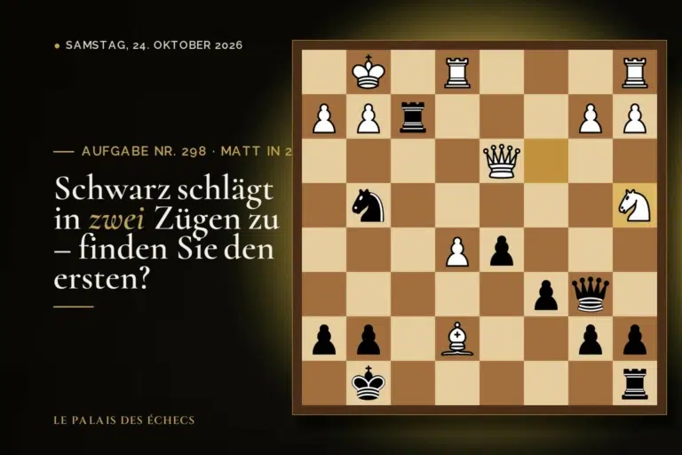 Stellung der Schachaufgabe Nr. 298: Schwarz zieht und setzt in 2 matt