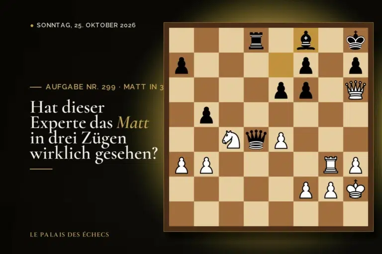 Stellung der Schachaufgabe Nr. 299: Weiß zieht und setzt in 3 matt
