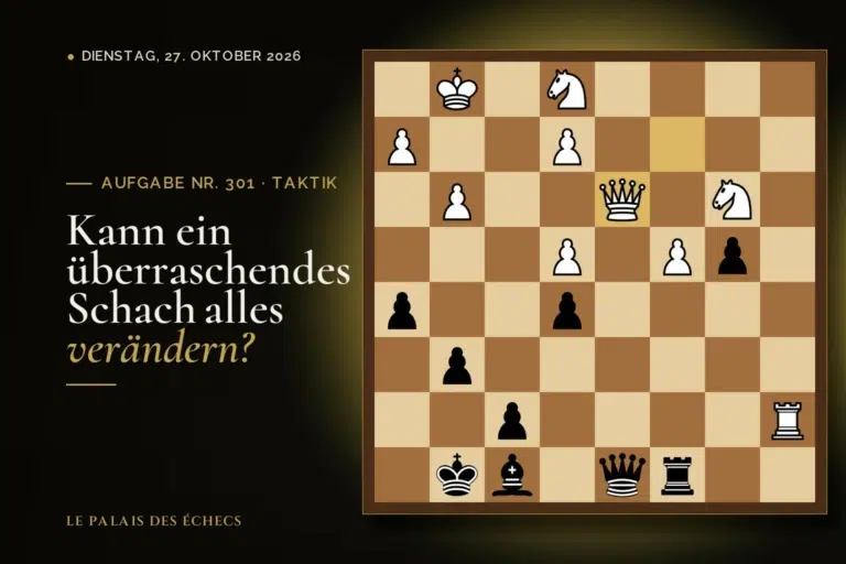 Stellung der Schachaufgabe Nr. 301: Schwarz zieht und gewinnt Material