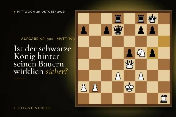 Stellung der Schachaufgabe Nr. 302: Weiß zieht und setzt in 2 matt